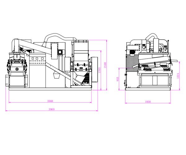 BS-600 cable wire grinding machine diagram