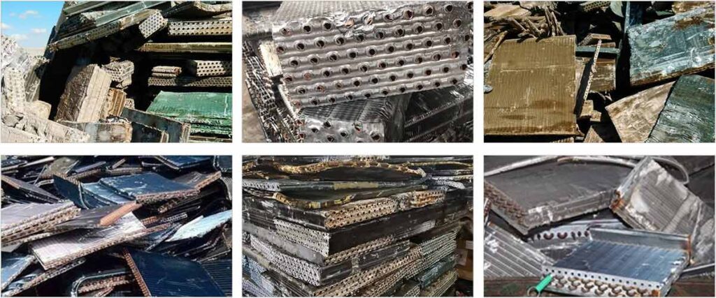machine de recyclage de radiateurs usagés, matière première